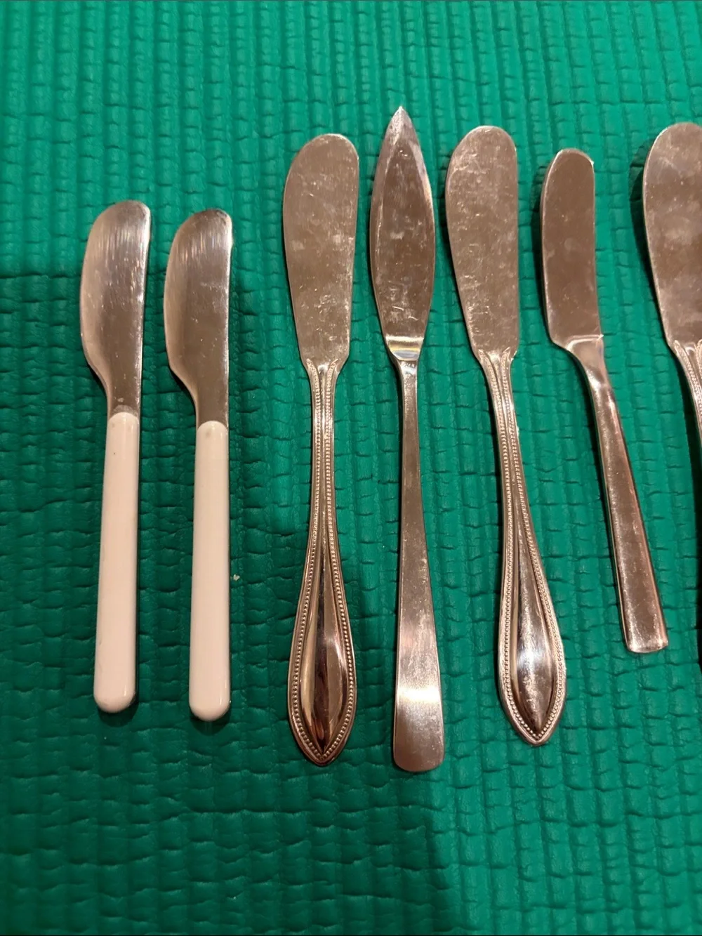 Vintage Silver Butter Spreaders - Assorted Stainless Set of 9